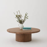 Alta Round Coffee Table , Aged Oak Finish